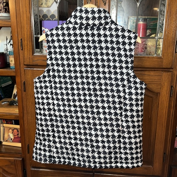 Jason Maxwell Black and White Black Cat Houndstooth Puffer Vest Size Large - Picture 7 of 9